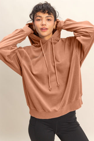 Chestnut Mineral Wash Hooded Pullover