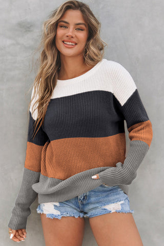 Chestnut Color-Block Sweater