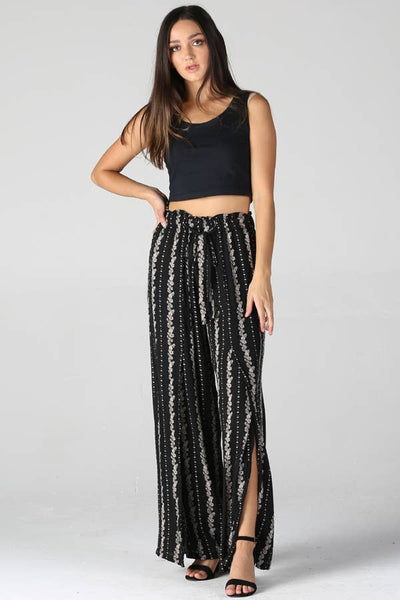 Black High Waisted Split Leg Pants