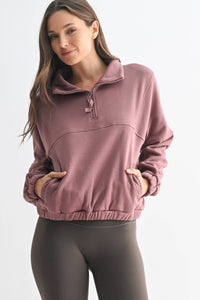 Rose Taupe Tundra Thermal Half-Zip