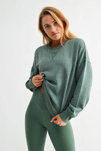 Silky Pine Burned Out Crewneck Sweater