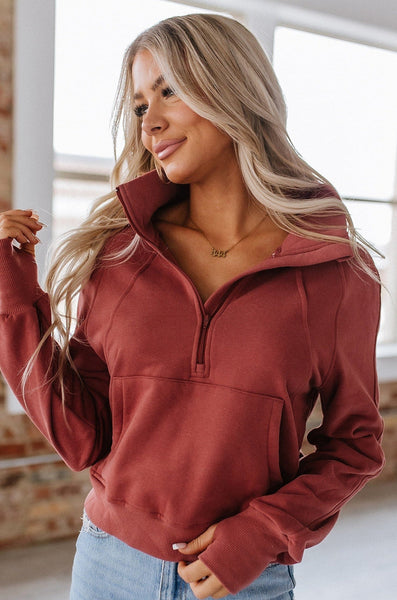 Cinnamon Half-Zip Sweatshirt