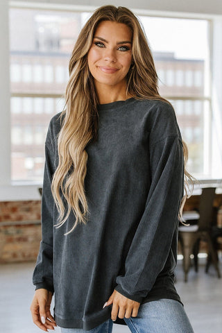 Corded Crew in Charcoal