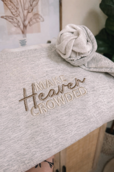 Oatmeal Heather Make Heaven Crowded Embroidered Sweatshirt