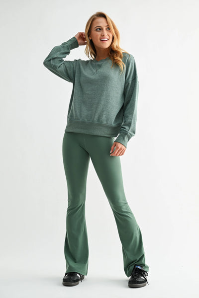 Silky Pine Burn Out Crewneck Sweater