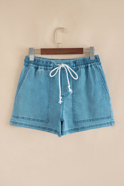 Denim Drawstring Shorts
