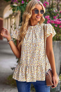 Ivory Floral Babydoll Blouse