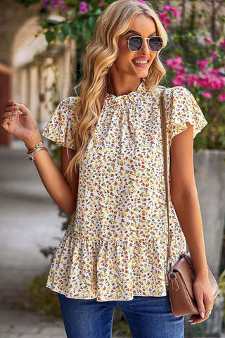 Ivory Floral Babydoll Blouse