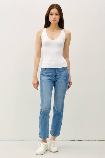 Off White Soft Core Full Length Tank Top