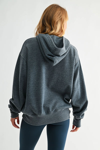 Midnight Navy Burnout Bliss Fleece Hoodie