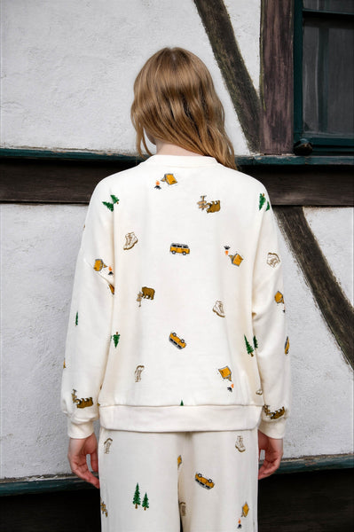 Cream Camping Long Sleeve Top