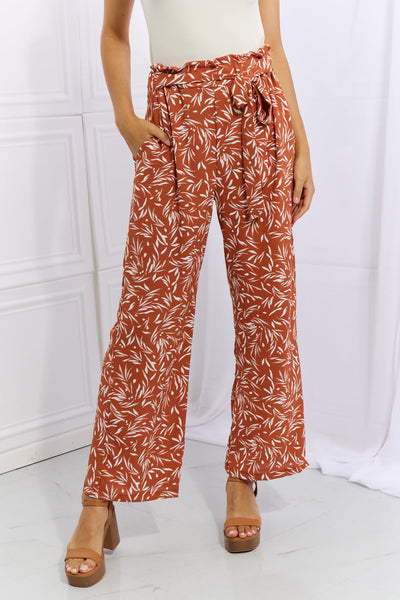 Rust Floral Wide Leg Pants (S-3XL)