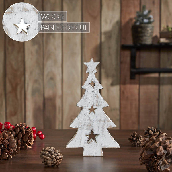 Large White Wooden Christmas Tree