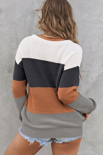 Chestnut Color-Block Sweater