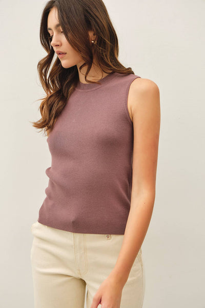 Cocoa Crewneck Knit Tank