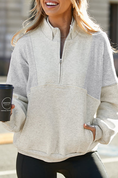Heather Grey Quarter Zip Pullover