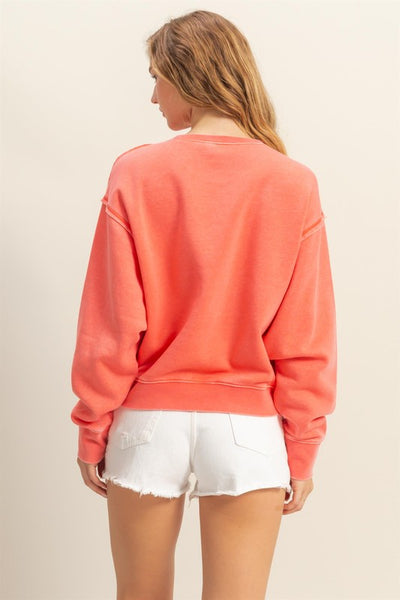 Coral Crewneck Sweatshirt