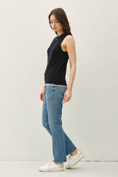 Black Layered Look Sweater Tank