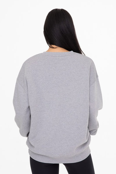 Heather Grey Oversized Fleece Sweatshirt