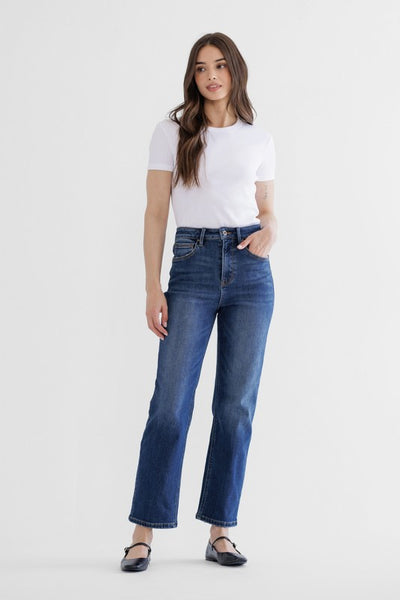 Mica High-Rise Fleece Lined Straight Leg Jeans