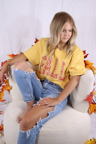 Fall Floral Applique Tee