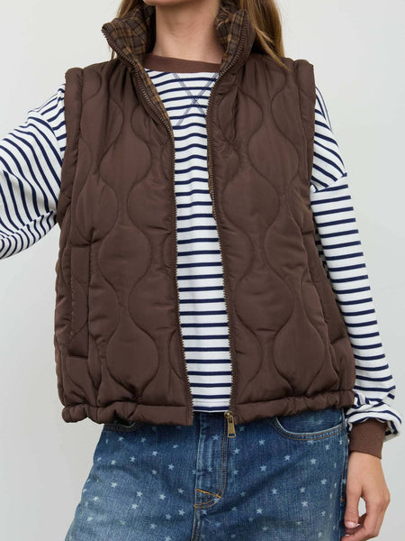 Chocolate Quilted Puffer Vest