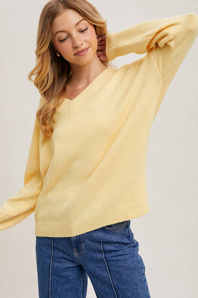 Lemonade V-Neck Soft Sweater