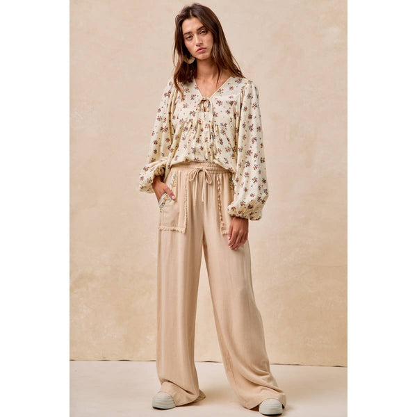 Floral Embroidered Boho Pants