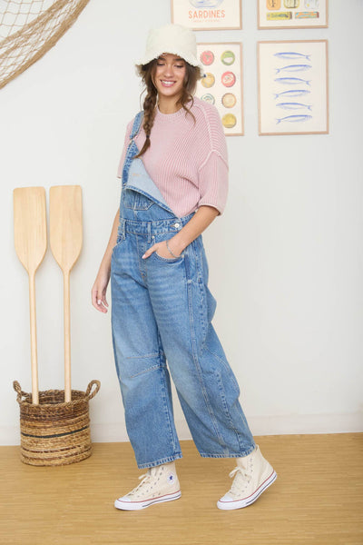 Dusty Pink Mineral Wash Short Sleeve Knit Top