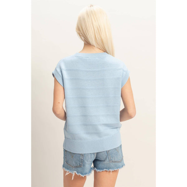 Ice Blue Textured Dolman Sleeve Top