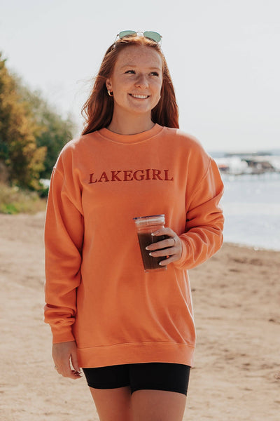 LakeGirl Fleece Crew Neck in Coral