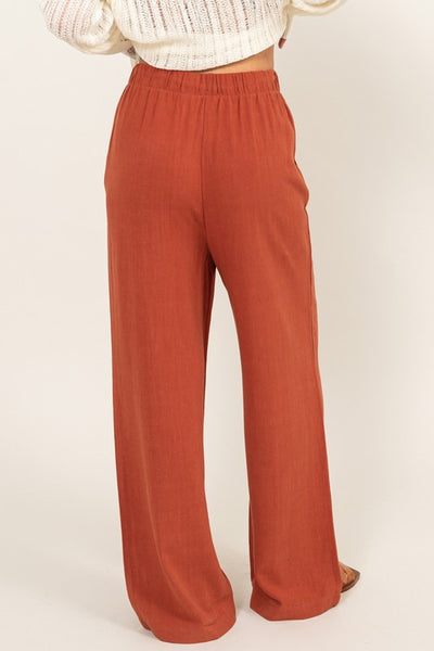 Baked Clay Linen Pants