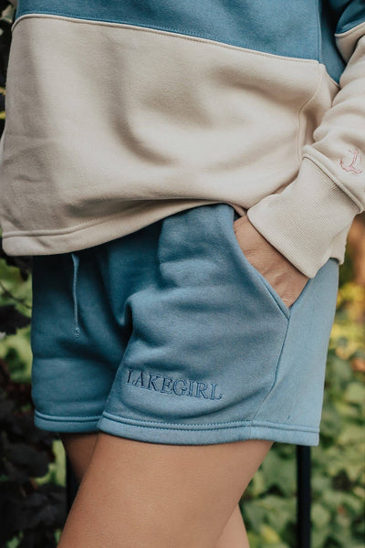 LakeGirl Cloud Fleece Shorts in Baltic