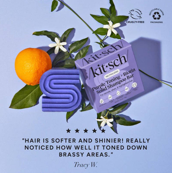 Kitsch Purple Toning Shampoo & Conditioner Bar Combo for Color-Treated & Grey Hair