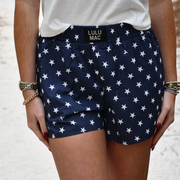 Lulu Mac Navy Star Boxer Shorts