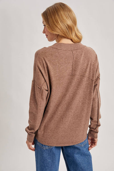 Mocha Soft Knit Crewneck Sweater