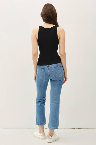 Black Soft Core Full Length Tank Top