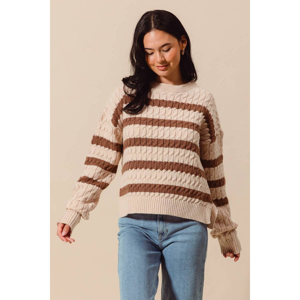 Oatmeal & Mocha Side Slit Sweater