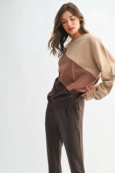 Espresso Color Fade Stripe Sweater