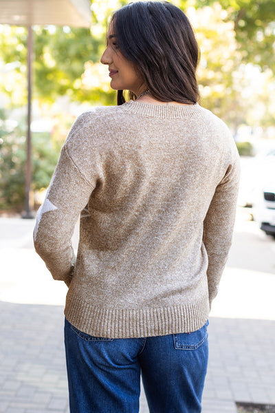 Mocha & Ivory Knit Star Sweater