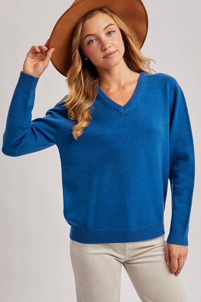Teal V-Neck Knit Sweater