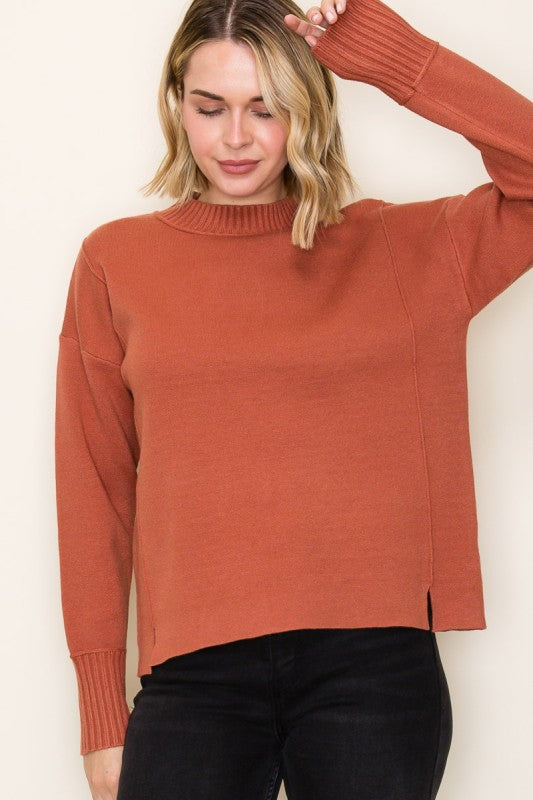 Copper Mockneck Sweater