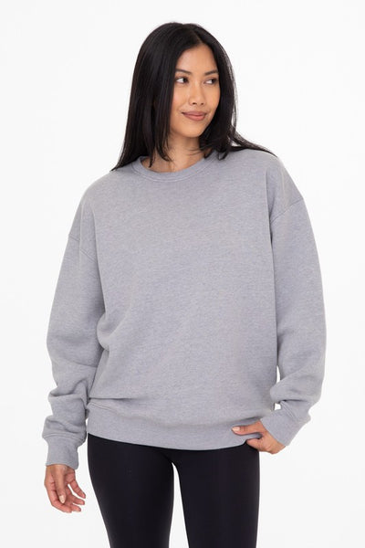 Heather Grey Oversized Fleece Sweatshirt