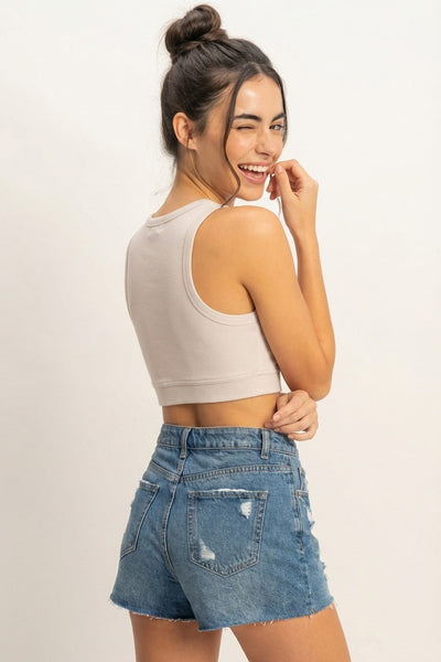 Pastel Violet Cropped Tank Top