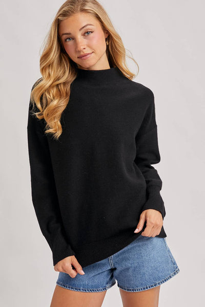 Black Funnel Neck Sweater