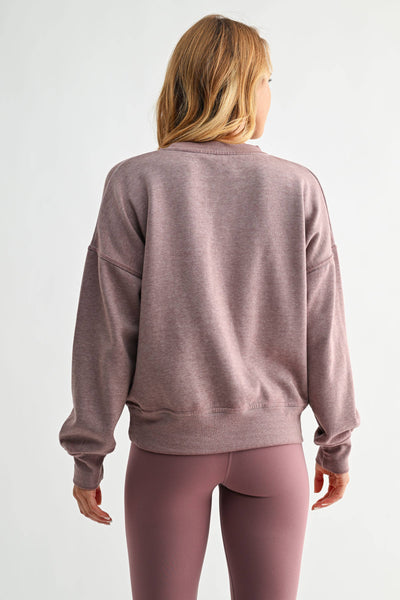 Rose Taupe Burned Out Crewneck Sweater