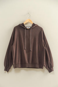 Dark Brown Mineral Wash Hooded Pullover