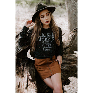 Double Trouble Bleached Long Sleeve Graphic Tee
