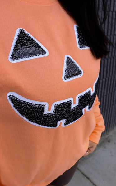 Pumpkin Sparkle Applique Sweatshirt