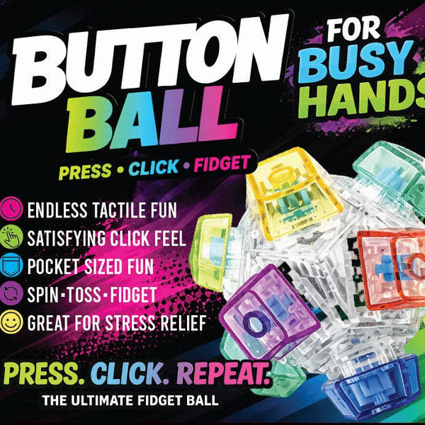 Fidget Button Ball Silicone Sensory Stress Toy